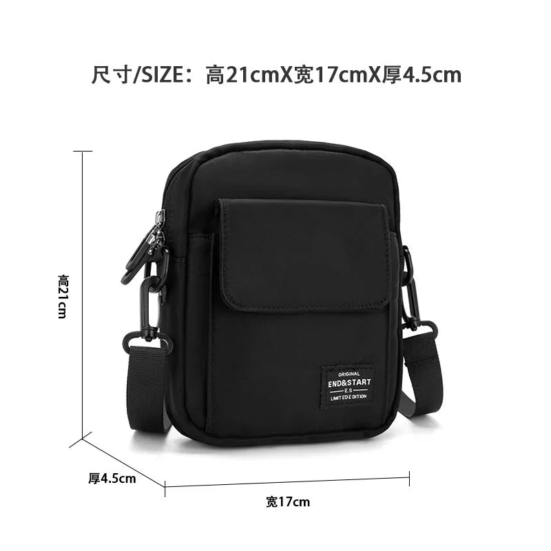 Mini Men S Crossbody Bag Waterproof Nylon Lightweight Cycling Simple Single-Shoulder Small Crossbody