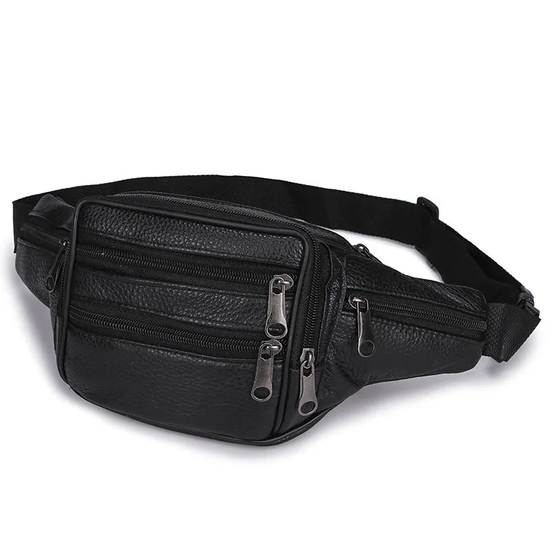 Multi-Zipper Large-Capacity Waist Bag Durable Versatile Backpack Men S High-Sensitivity Commuting