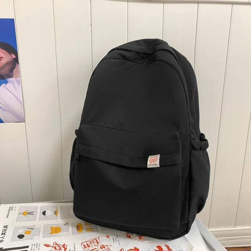 Waterproof Nylon Women Backpack Female Travel Bag Backpacks Schoolbag Teenage Girls Solid Color