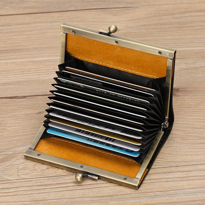 Head Layer Oil Wax Cattle Pickups Cover Ladies Retro Certificate Bag Multi Card Real Pickup
