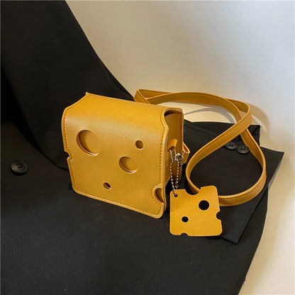 Cheese Crossbody Bag – Cute Novelty Shoulder Purse with Charm