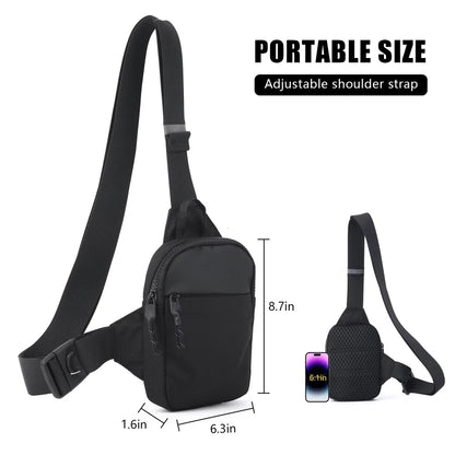 Fashionable Mini Crossbody Bag Men Stainless Steel Lock Rfid Anti-Theft Mobile Phone Single Shoulder