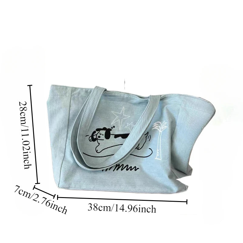 Dog Cowboy Tote Bag Portable Go-Out Travel Shoulder